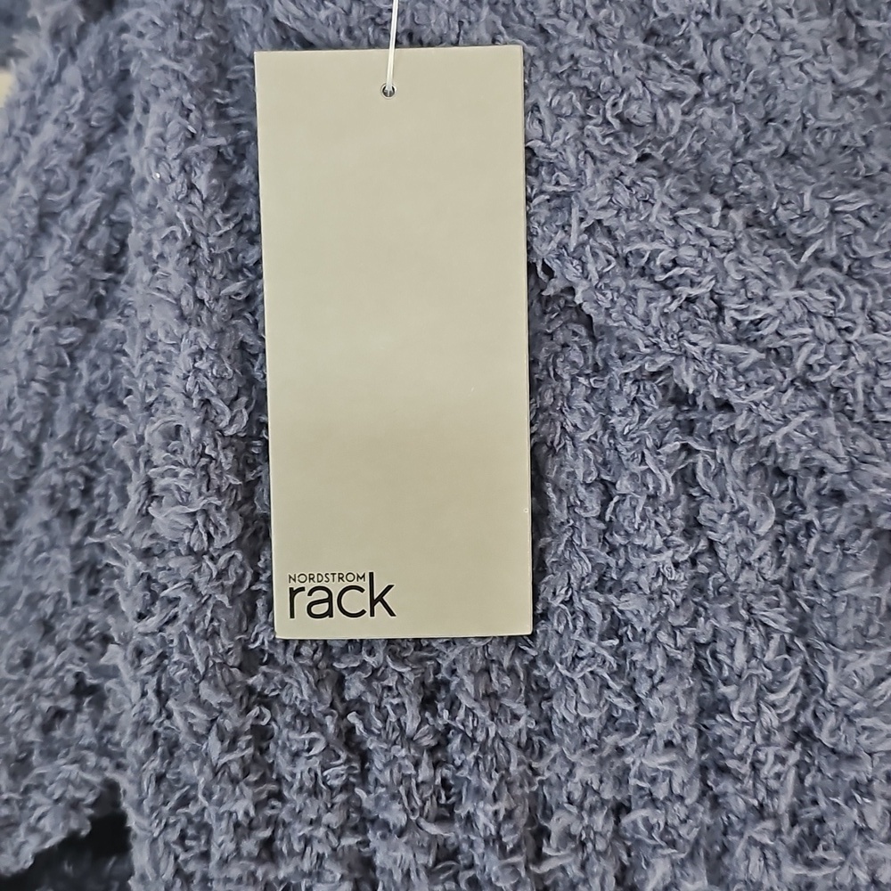 New Nordstrom Rack Solid Cozy Ribbed Textured Muffler Scarf Blue OS - Picture 7 of 9